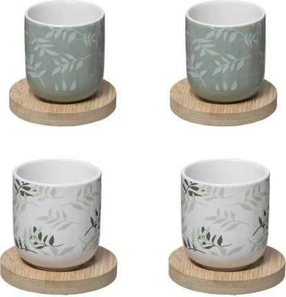Secret De Gourmet Ceramiczne Kubki Z Bambusowymi Podkładkami 4Szt. 130Ml (173750)
