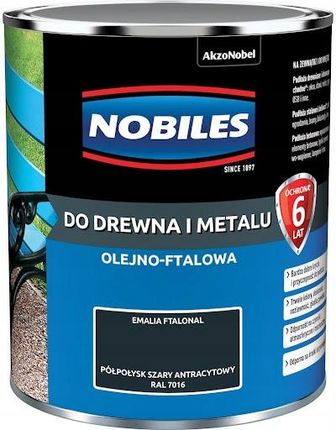 Nobiles Farba olejna 0,7L Szary Antracyt RAL7016