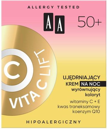 AA Vita C Lift 50+ ujędrniający krem na noc wyrównujący koloryt 50 ml