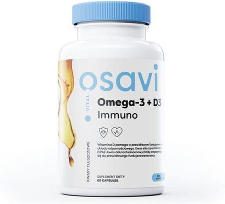 OSAVI Omega-3 + D3 Immuno (Wsparcie układu odpornościowego) 60 Kapsułek żelowych Cytryna