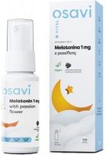 Zdjęcie Aerozol OSAVI Melatonina z Passiflorą Spray Doustny o smaku Czarnej porzeczki 1mg 25ml - Małomice