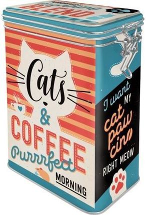 Nostalgic Art Merchandising Gmb Puszka Z Klipsem Cats & Coffee (31125)