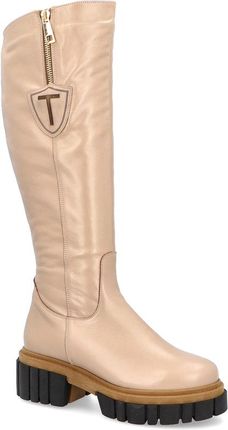 TYMOTEO MODNE SKÓRZANE KOZAKI - M2011 BEŻOWE