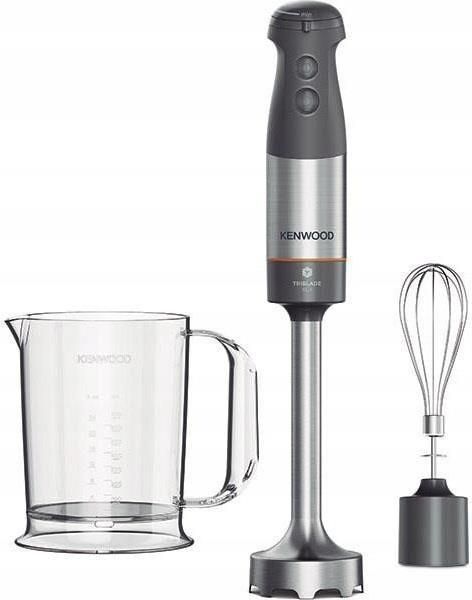 Kenwood Triblade XL HBM60.307GY Handmixer, spatbescherming, hakmolen 500 ml, accessoires voor mixer en puree van metaal en kunststof bekers, BPA-vrij, vaatwasmachinebestendig, 1000 W, grijs