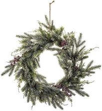 Zdjęcie Wianek Śnieżony Świąteczny Kolor Zielony Wys 50Cm 100787 - Poniec
