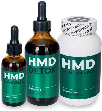 Visanto HMD Detox zestaw HMD Lavage 59 ml + HMD Chorella Detox 120 kaps + HMD Detox 120 ml