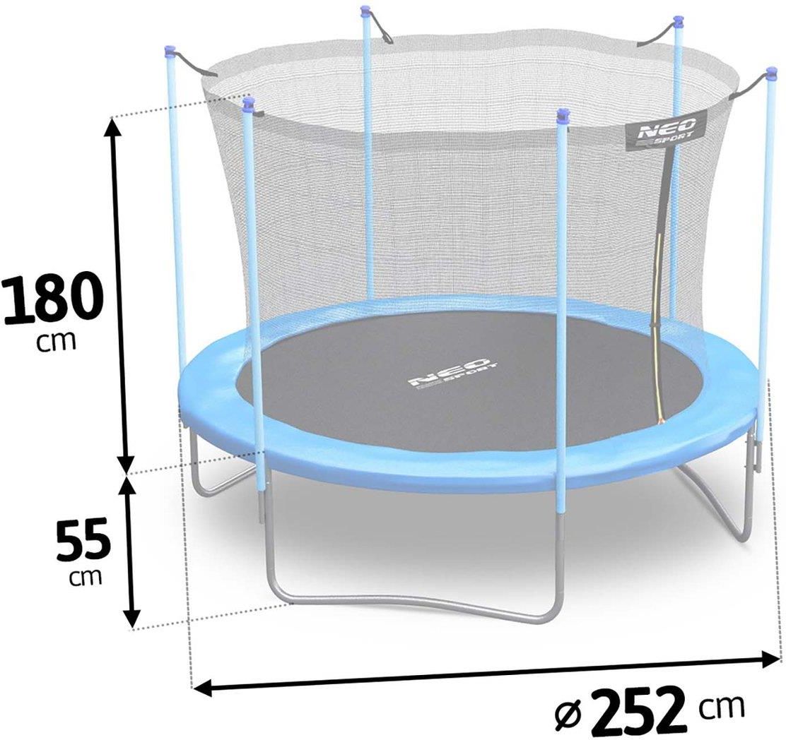 Neo-Sport Neo Sport Trampolina Z Siatką Wewnętrzna 252Cm 8Ft - zdjęcie 3 Neo-Sport Neo Sport Trampolina Z Siatką Wewnętrzna 252Cm 8Ft