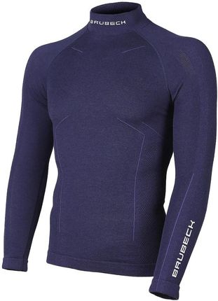 Brubeck Bluza Wool Merino Ls11920 Męska : Kolor - Granatowy, Rozmiar - XL