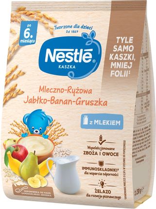 Nestle Kaszka mleczno-ryżowa Jabłko Banan Gruszka dla niemowląt po 6 Miesiącu 230g