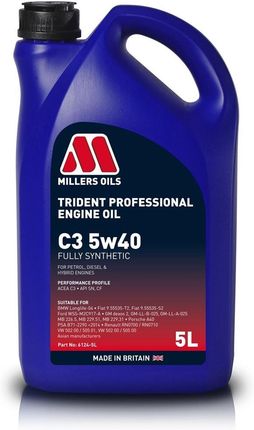 Olej MILLERS Trident Pro C3 5W40 5 litrów MILLERS 6124 5L