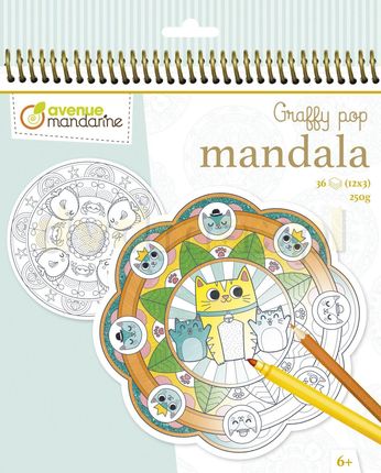 Avenue Mandarine Kolorowanka Graffy Pop Mandala Zwierzęta