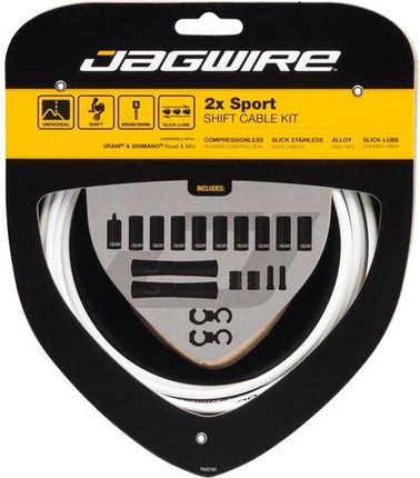 Jagwire 2X Sport Shift Linka Przerzutki Zestaw Do Shimano Sram Biały 2021