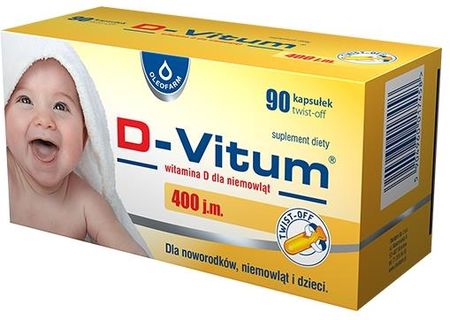 Oleofarm D-Vitum D dla niemowląt 400 j.m., 90 kaps