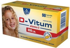 Zdjęcie Oleofarm D-Vitum Witamina D dla wcześniaków i dzieci od 1. roku życia twist-off 800 j.m., 90 kaps. - Jeziorany