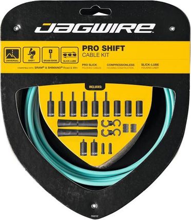 Jagwire 2X Pro Shift Linka Przerzutki Zestaw Turkusowy 2021