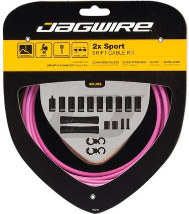 Jagwire 2X Sport Shift Linka Przerzutki Zestaw Do Shimano Sram Różowy 2021