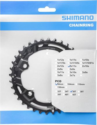 Shimano Deore Fc M5100 2 Chainring 11 Speed 96Mm Czarny 36T 2021