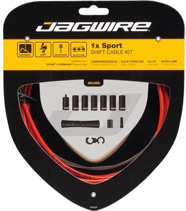 Jagwire 1X Sport Shift Linka Przerzutki Zestaw Czerwony 2021