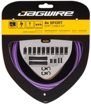 Jagwire 2X Sport Shift Cable Kit For Sram Shimano Fioletowy 2021