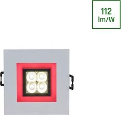 Spectrum Led FIALE 4LED 4x1W 30st 230V SQUARE Z RAMKĄ CZERWONĄCW OCZKA LEDOWE unihimp