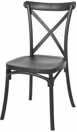 Krzesła Online Krzesło Krzyżowe Boho Z Tworzywa Czarne 20555