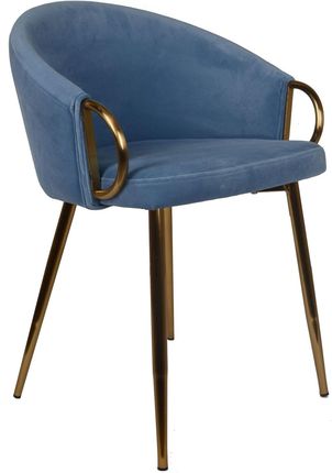 Welurowe Krzesło W Kolorze Niebieskim Na Metalowych Nogach 10644