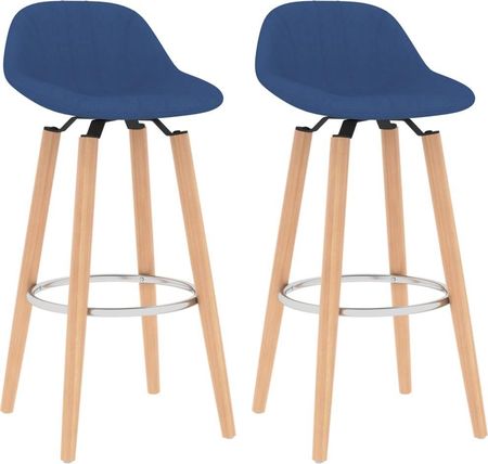 Vidaxl Lumarko Krzesła Barowe 2 Szt. Niebieskie Tapicerowane Tkaniną 86502