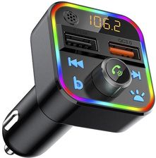 Zdjęcie Podświetlany transmiter FM z zestawem głośnomówiącym BLOW Bluetooth 5.0 +QC3.0 RGB - Będzin