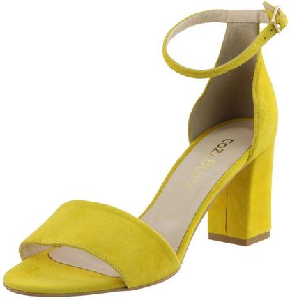 Zółte sandały na obcasie  Vogue Carla 284/A 36