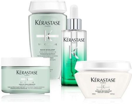 Kérastase Spécifique kompleksowa pielęgnacja włosów przetłuszczających się u nasady | szampon Divalent, glinka myjąca, maska, serum Potentialiste
