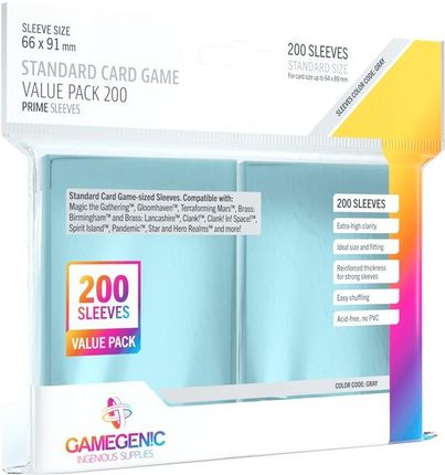 Gamegenic Prime Value Sleeving Pack (66x91 mm) 200 szt Clear