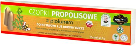 Apicultura Polska CZOPKI PROPOLISOWE dopochwowe Z PIOŁUNEM infekcje 12 szt