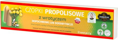 Apicultura Polska CZOPKI PROPOLISOWE dopochwowe Z WROTYCZEM pasożyty 12 szt