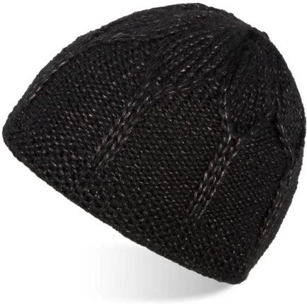 Czarna wełniana czapka damska na zimę