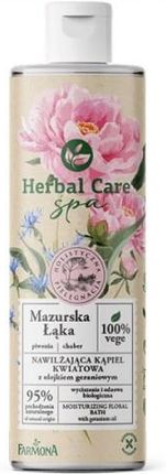 Herbal Care Spa Nawilżająca Kąpiel Kwiatowa Z Olejkiem Geran Mazurska Łąka 400 ml
