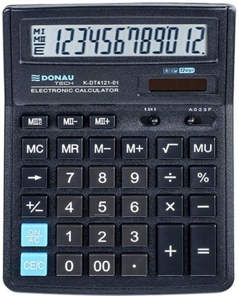 Donau Tech Kalkulator Biurowy 12-Cyfr. Wyświetlacz Wym. 199X153X31 Mm Czarny