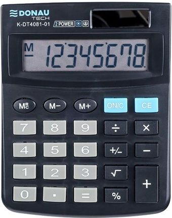 Donau Tech Kalkulator Biurowy 8-Cyfr. Wyświetlacz Wym. 134X104X17 Mm Czarny