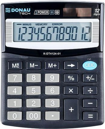 Donau Tech Kalkulator Biurowy 12-Cyfr. Wyświetlacz Wym. 125X100X27 Mm Czarny