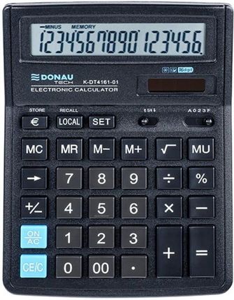 Donau Tech Kalkulator Biurowy 16-Cyfr. Wyświetlacz Wym. 199X153X31 Mm Czarny