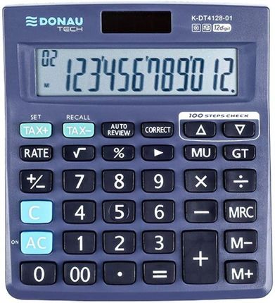 Donau Tech Kalkulator Biurowy 12-Cyfr. Wyświetlacz Wym. 140X122X22 Mm Czarny
