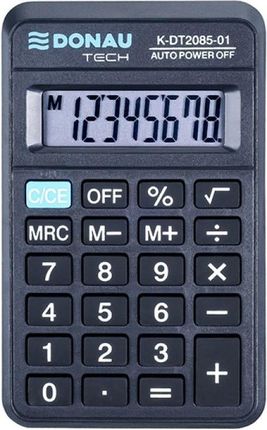 Donau Tech Kalkulator Kieszonkowy 8-Cyfr. Wyświetlacz Wym. 114X69X18 Mm Czarny