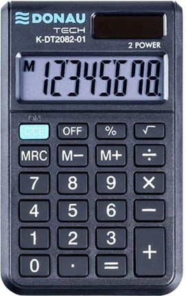 Donau Tech Kalkulator Kieszonkowy 8-Cyfr. Wyświetlacz Wym. 97X60X11 Mm Czarny