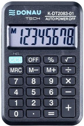 Donau Tech Kalkulator Kieszonkowy 8-Cyfr. Wyświetlacz Wym. 89X59X11 Mm Czarny