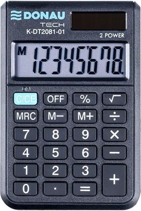 Donau Tech Kalkulator Kieszonkowy 8-Cyfr. Wyświetlacz Wym. 90X60X11 Mm Czarny