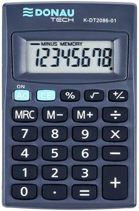 Donau Tech Kalkulator Kieszonkowy 8-Cyfr. Wyświetlacz Wym. 127X104X8 Mm Czarny