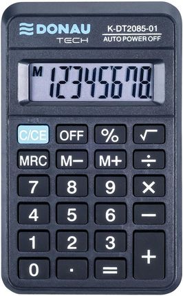 Donau Tech Kalkulator Kieszonkowy 8-Cyfrowy 114X69X18Mm Czarny