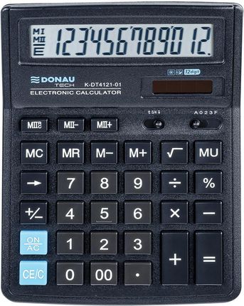Donau Tech Kalkulator Biurowy 12-Cyfrowy 199X153X31Mm Czarny