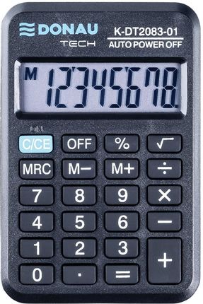 Donau Tech Kalkulator Kieszonkowy 8-Cyfrowy 89X59X11Mm Czarny