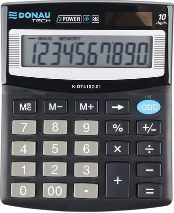 Donau Tech Kalkulator Biurowy 10-Cyfrowy 125X100X27Mm Czarny
