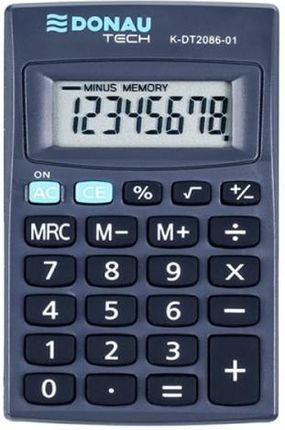 Kalkulator Kieszonkowy 8 Pozycyjny Donau Tech K-Dt2086-01 127X104X8Mm Czarny K-Dt2086-01/